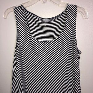 Talbots tank top, Large Petite, B&W stripe, cotton
